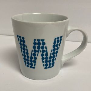 Crate&Barrel Monogram Letter W Coffee Mug